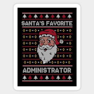 Santa's Favorite Administrator // Funny Ugly Christmas Sweater // Admin Holiday Xmas Sticker